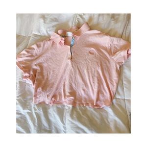 Pastel Pink Cropped Polo